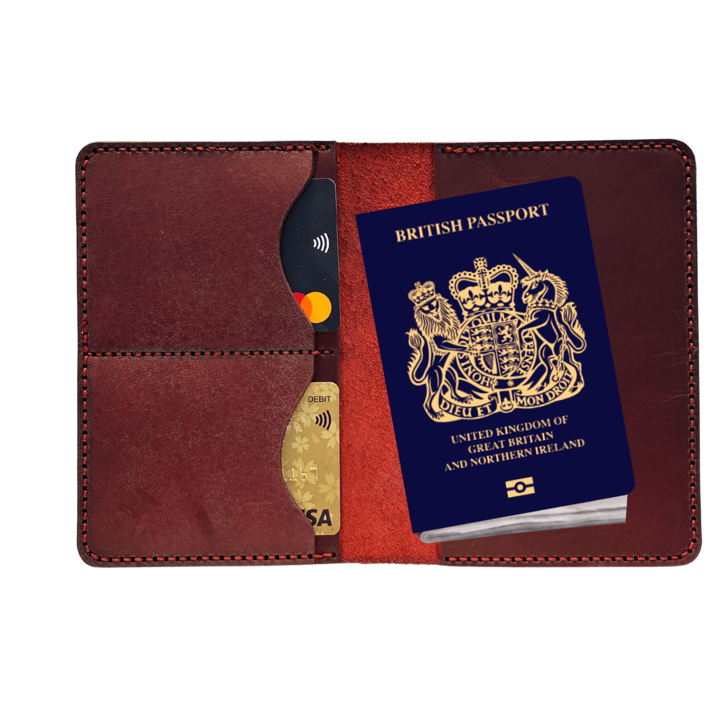 slim leather passport holder | rfid blocking travel wallet cover