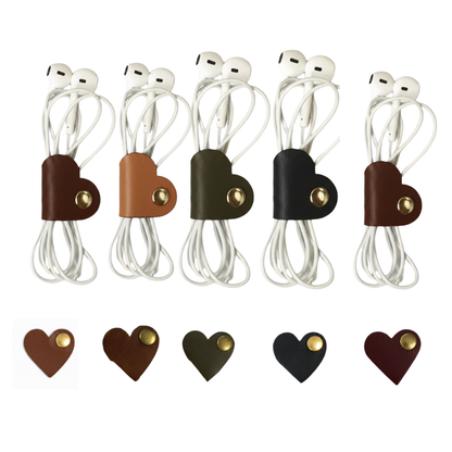 Premium Cable Holder Leather Cord Organiser Clips Set of 10 Pieces