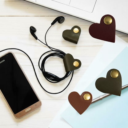 Premium Cable Holder Leather Cord Organiser Clips Set of 10 Pieces
