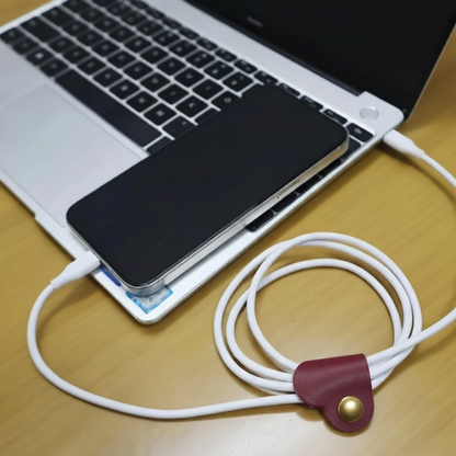 Premium Cable Holder Leather Cord Organiser Clips Set of 10 Pieces