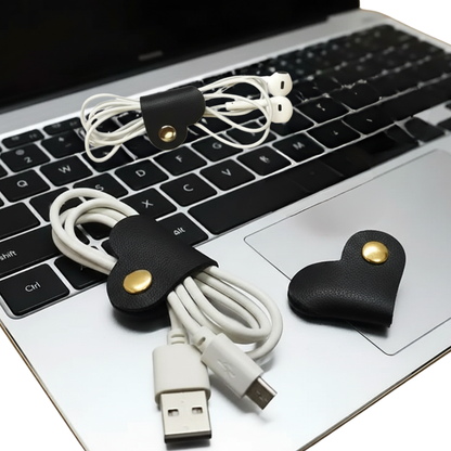 Premium Cable Holder Leather Cord Organiser Clips Set of 10 Pieces