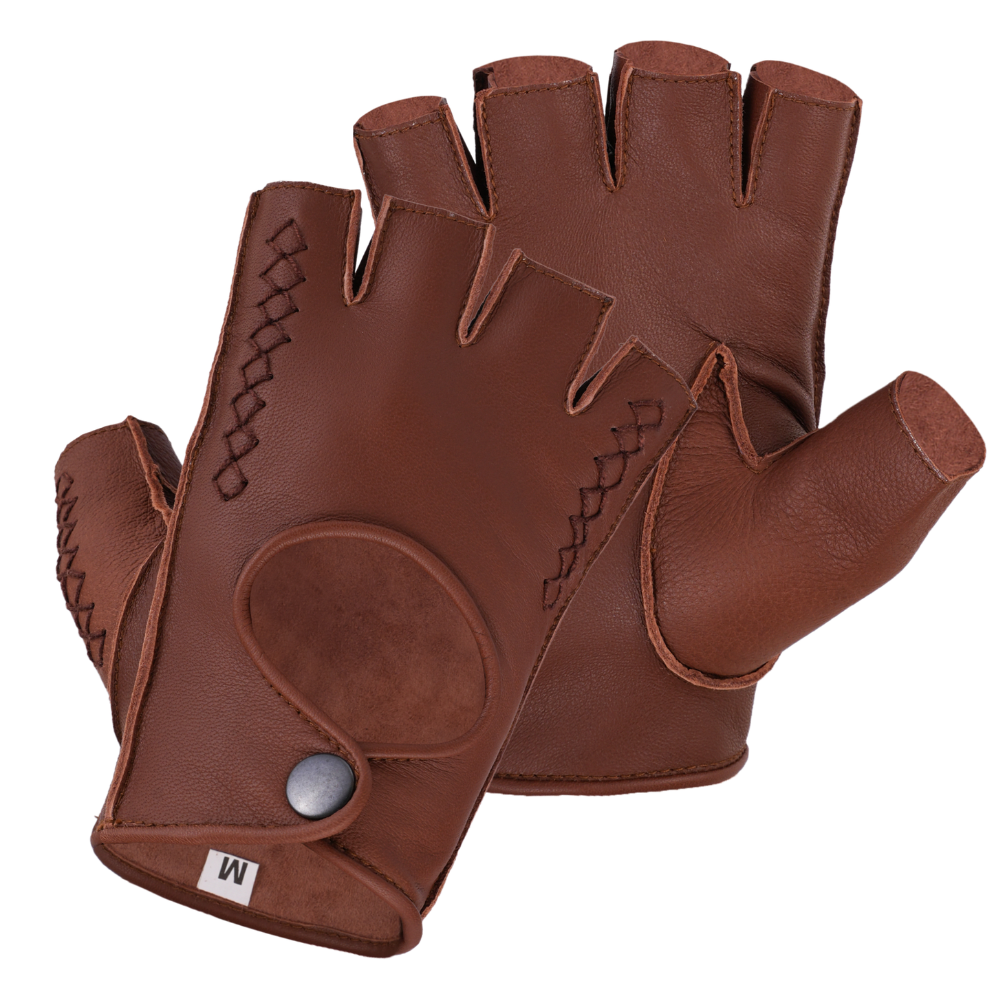 leather fingerless gloves – premium half finger driving & riding gloves
