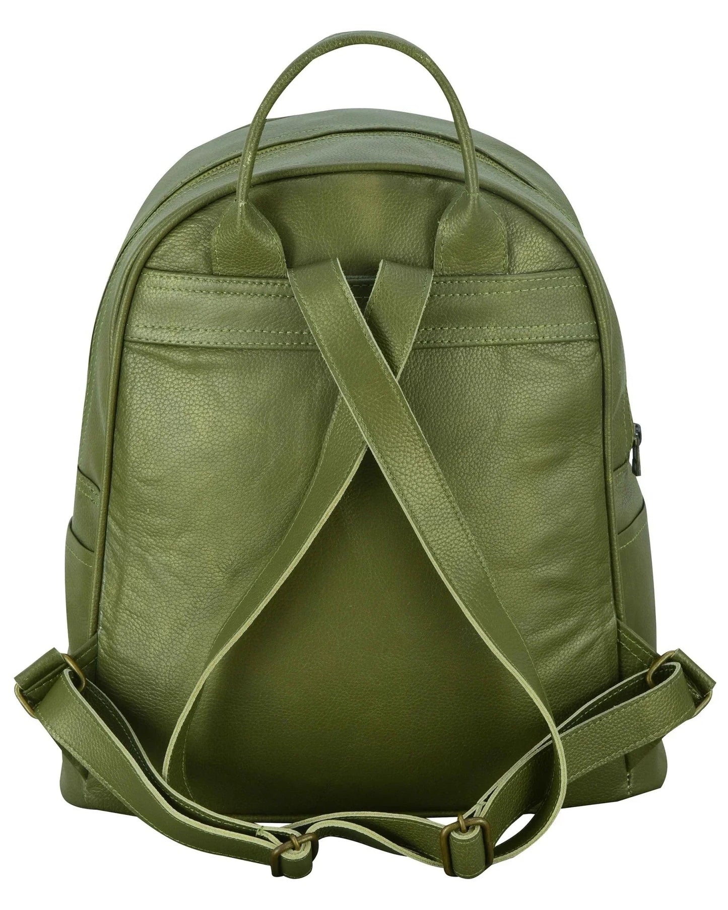 charlie london one pocket classic leather daypack backpack - 