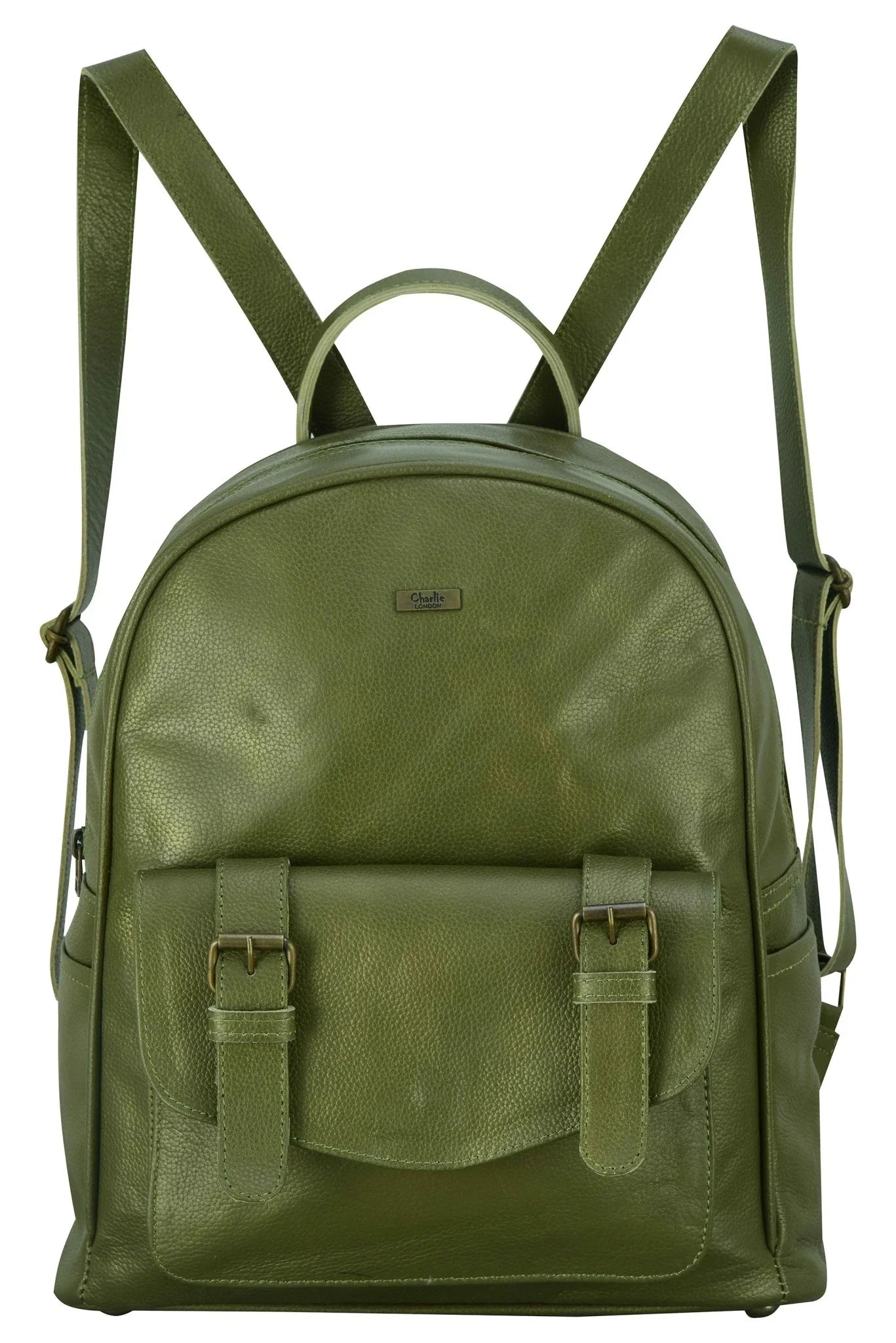 charlie london one pocket classic leather daypack backpack - 