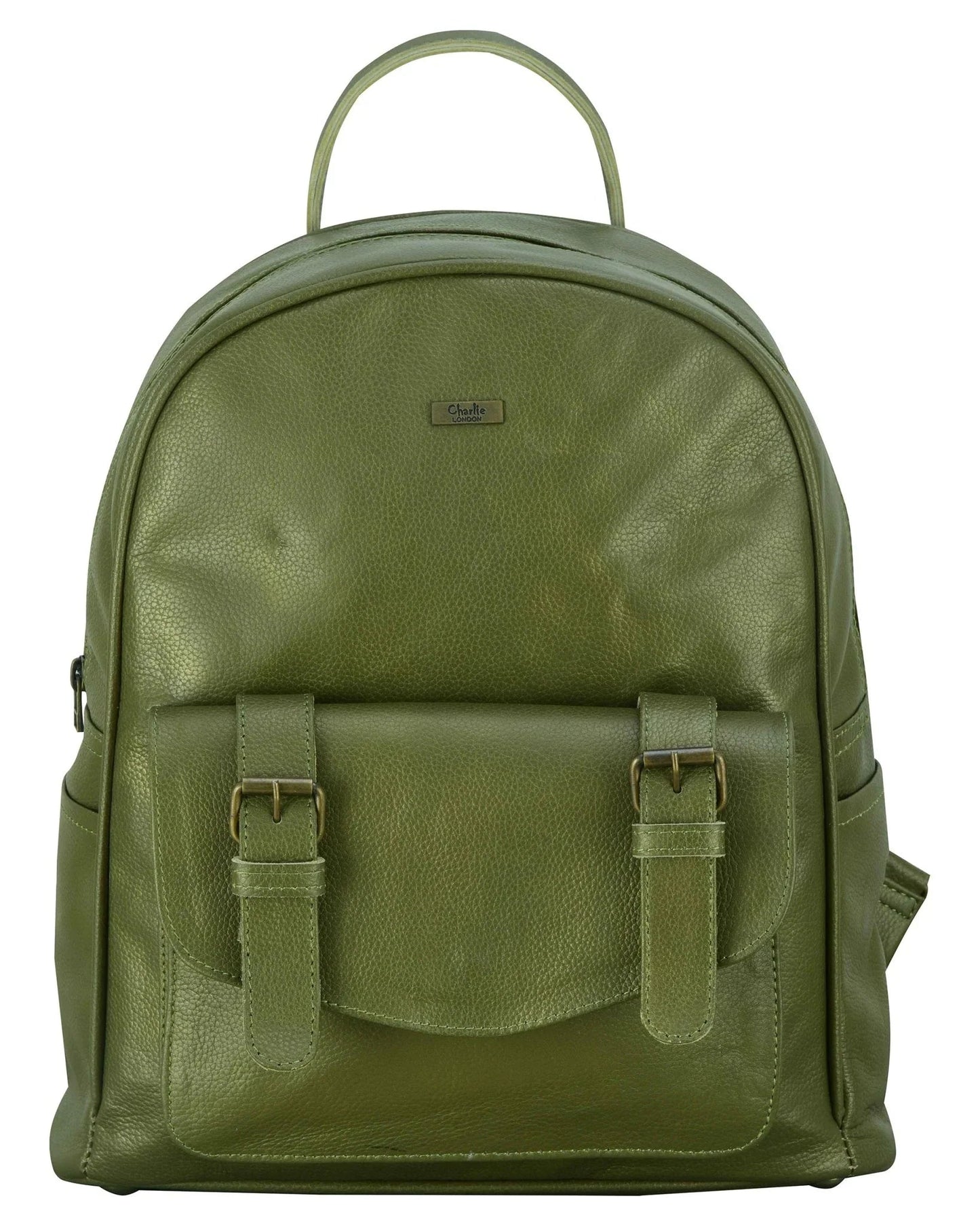 charlie london one pocket classic leather daypack backpack - 