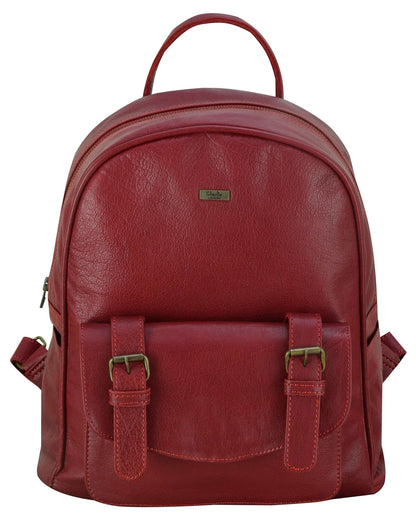 Charlie London One Pocket Classic Leather DayPack Backpack - 