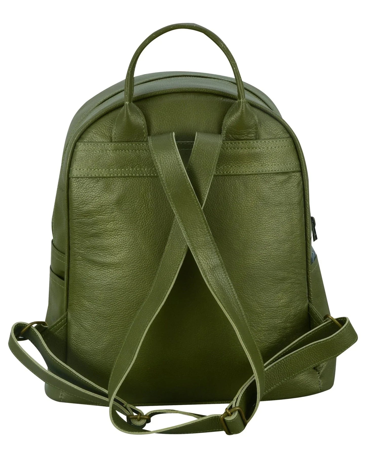 charlie london two pockets classic leather daypack backpack - 