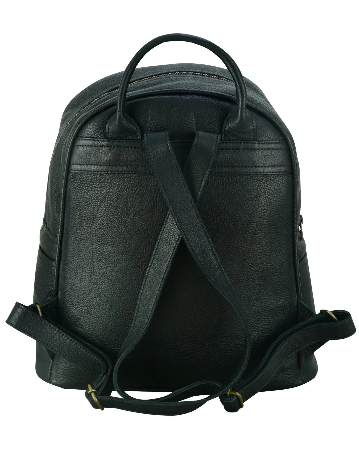 charlie london two pockets classic leather daypack backpack - 