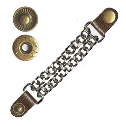 Premium Chain Vest Extenders with Leather and Silver Chain