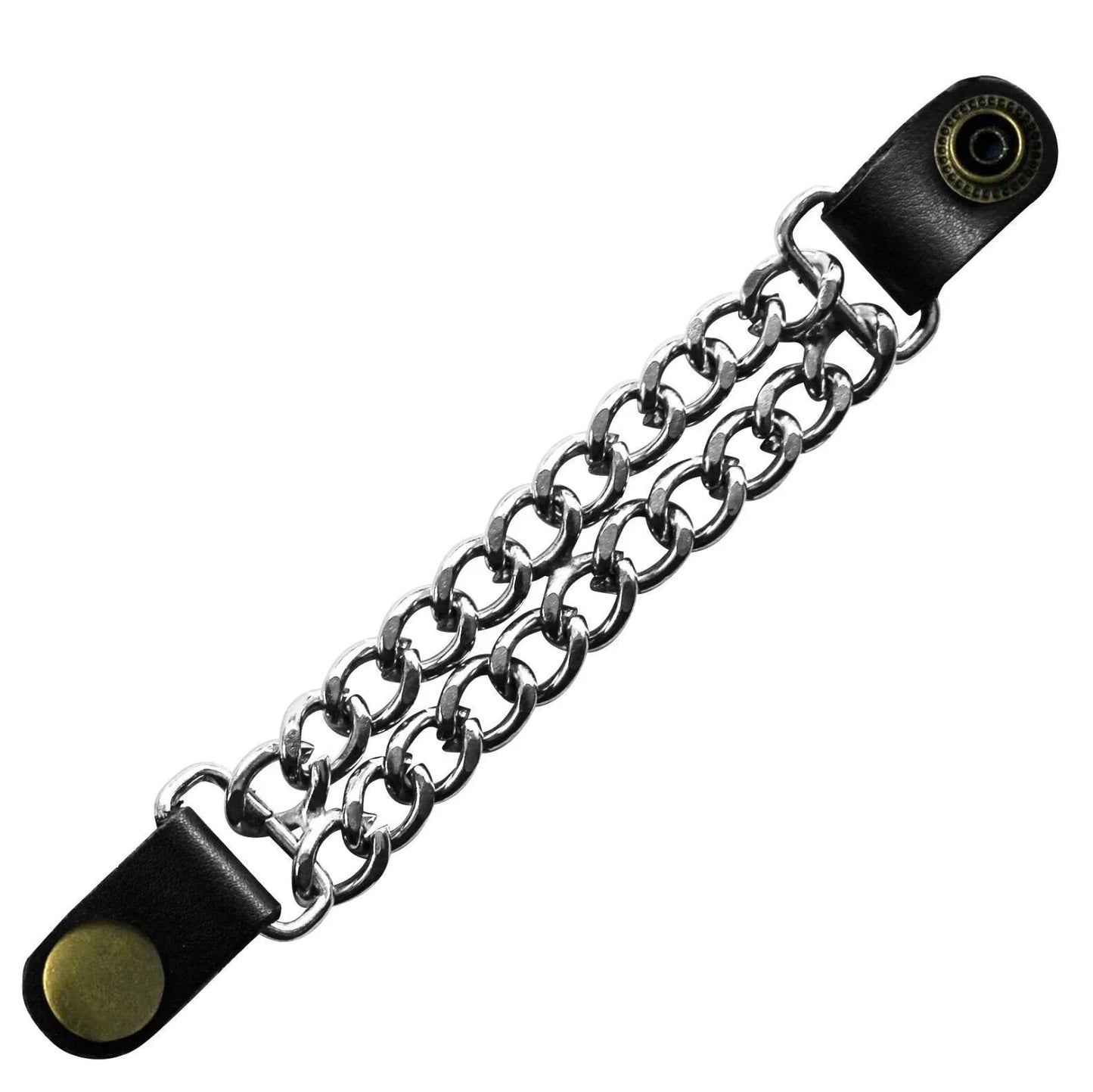 premium chain vest extenders with leather and silver chain
