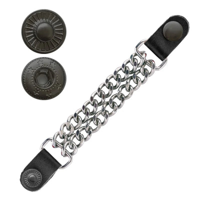 Premium Chain Vest Extenders with Leather and Silver Chain