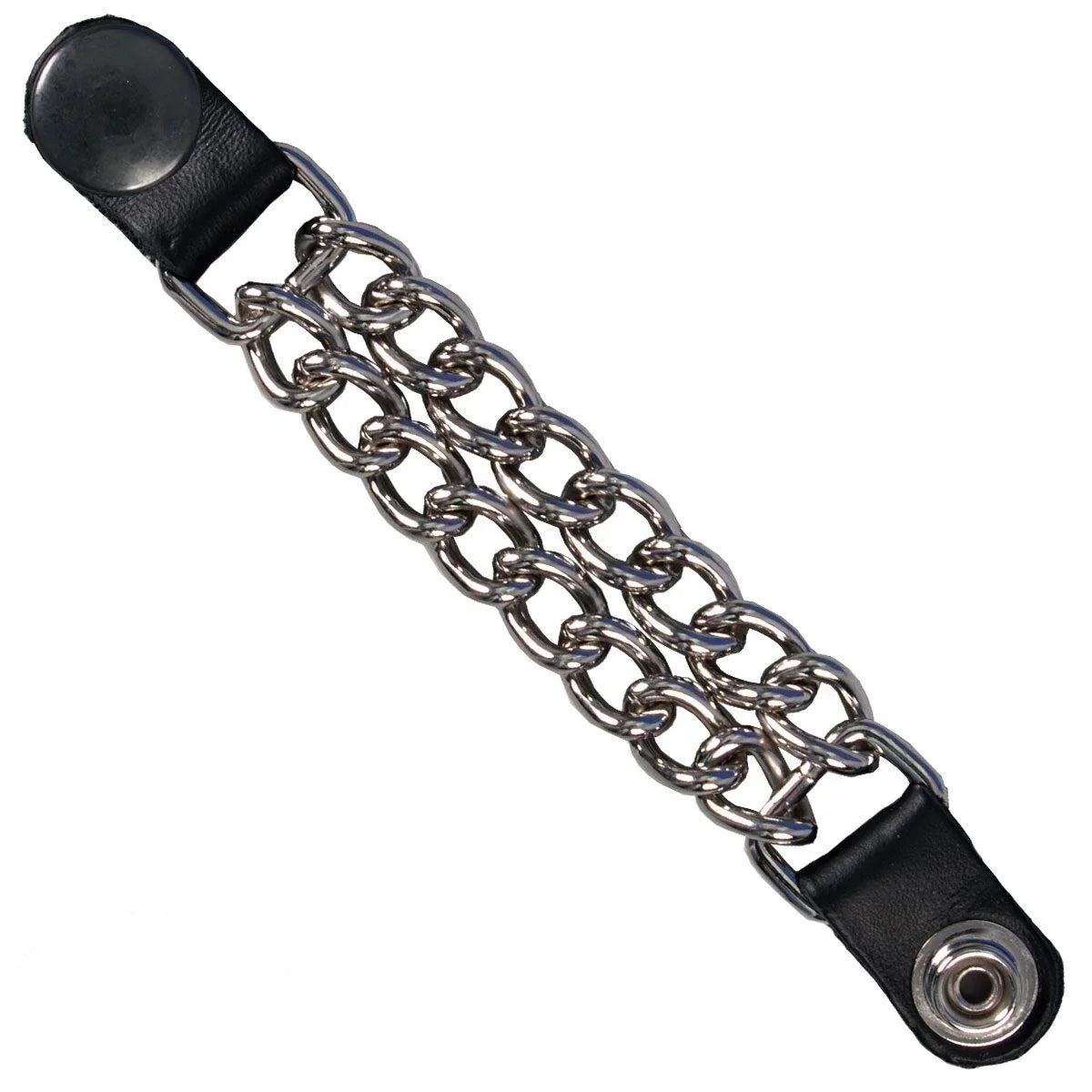 premium chain vest extenders with leather and silver chain