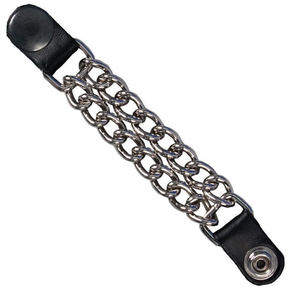 Premium Chain Vest Extenders with Leather and Silver Chain