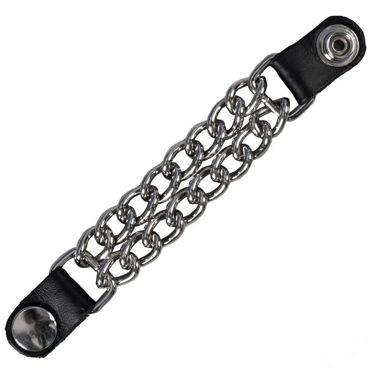 premium chain vest extenders with leather and silver chain