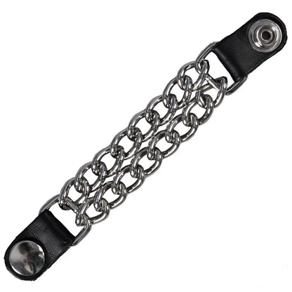 Premium Chain Vest Extenders with Leather and Silver Chain