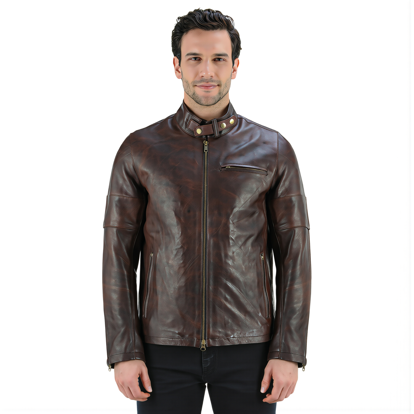 men's leather jackets daytona classic genuine leather fashion jacket