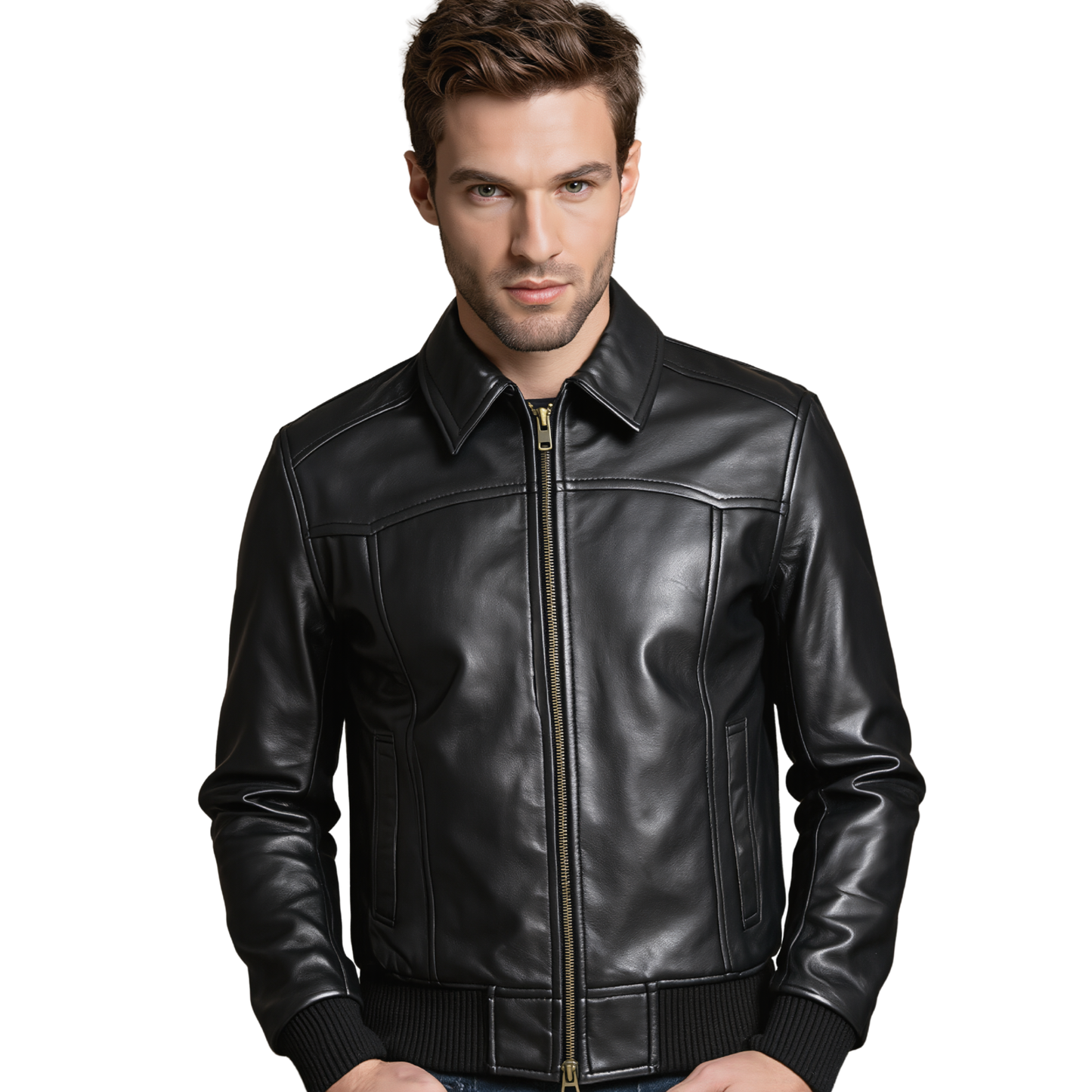 leather bomber jacket the deal genuine cowhide jacket for men