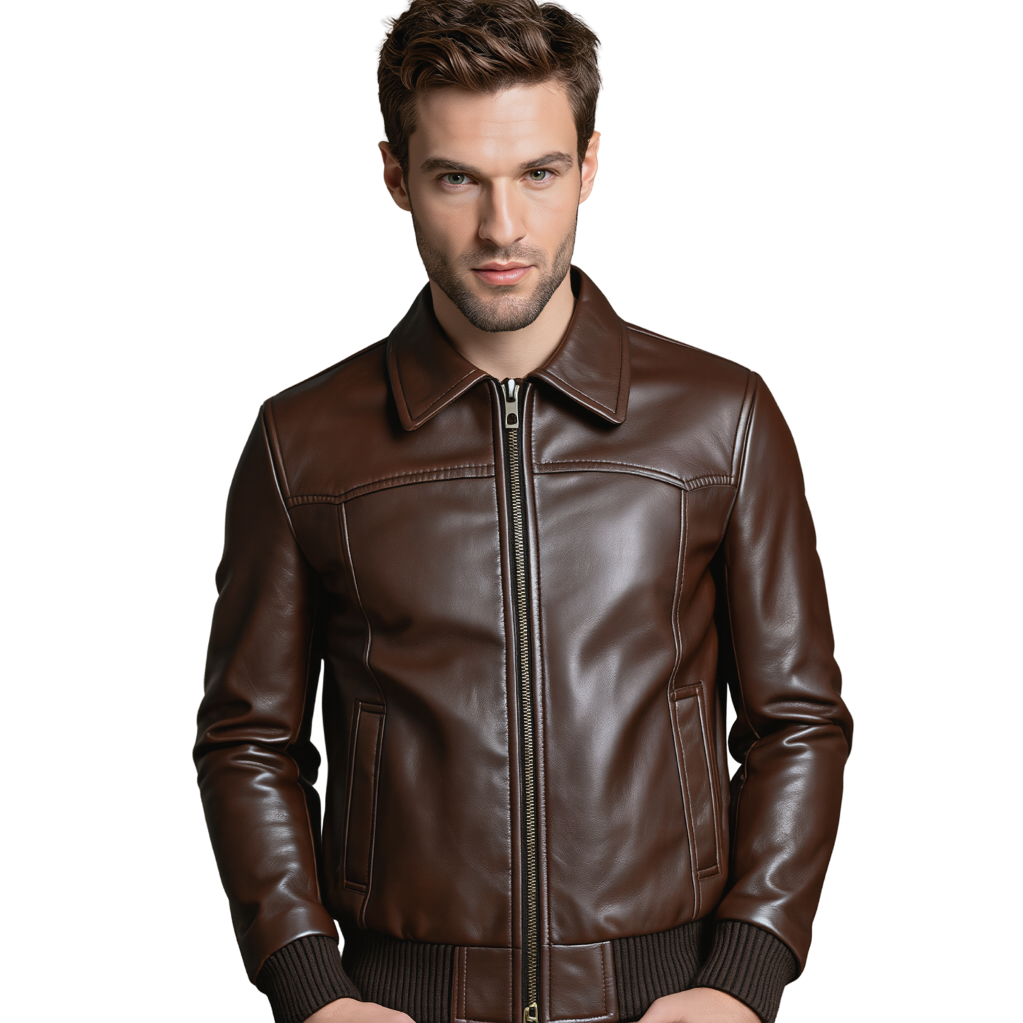 leather bomber jacket the deal genuine cowhide jacket for men
