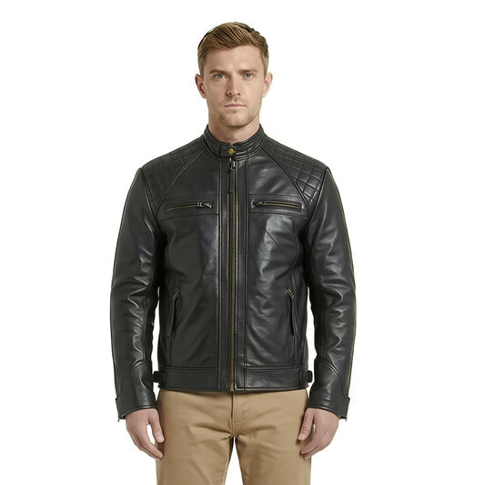 Mens Casual Smart Jackets – Diamond Leather Biker Jacket