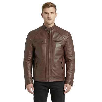 Mens Casual Smart Jackets – Diamond Leather Biker Jacket