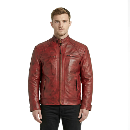Mens Casual Smart Jackets – Diamond Leather Biker Jacket