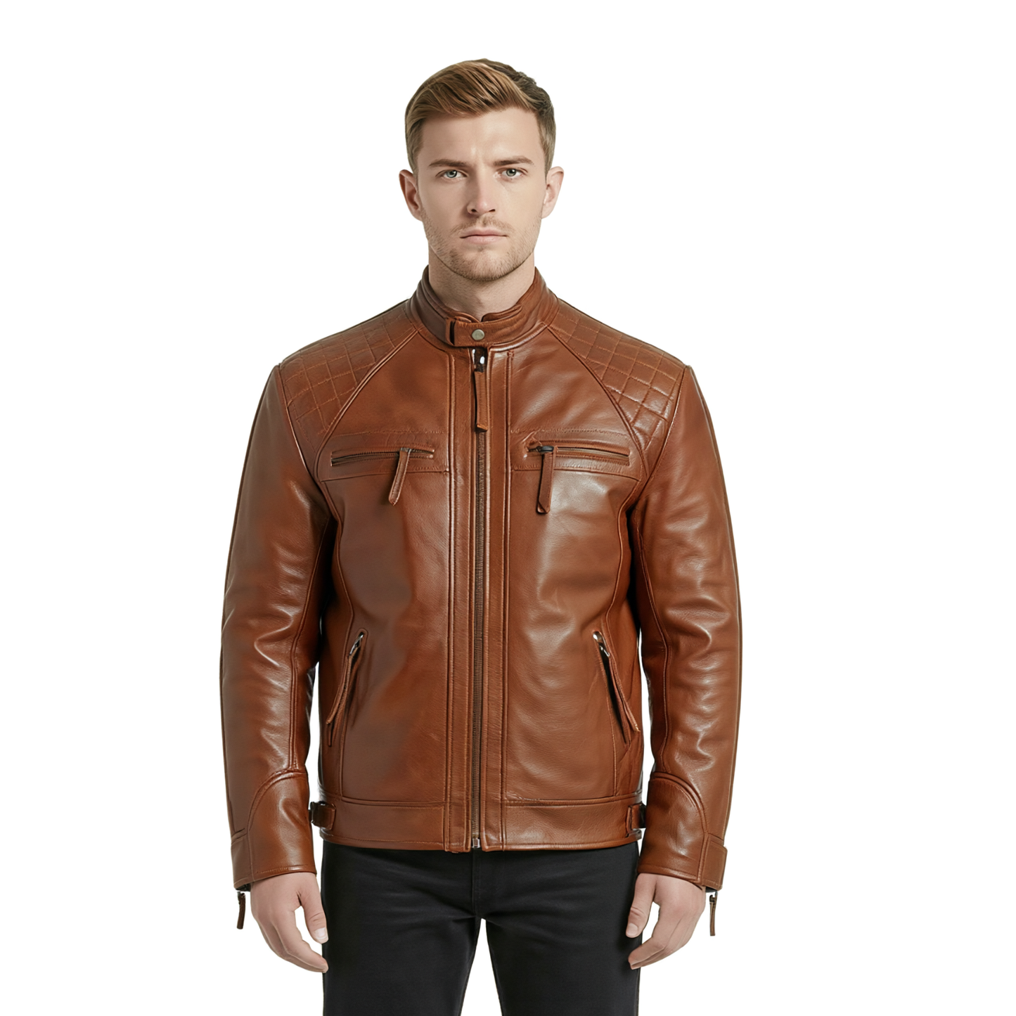 mens casual smart jackets – diamond leather biker jacket