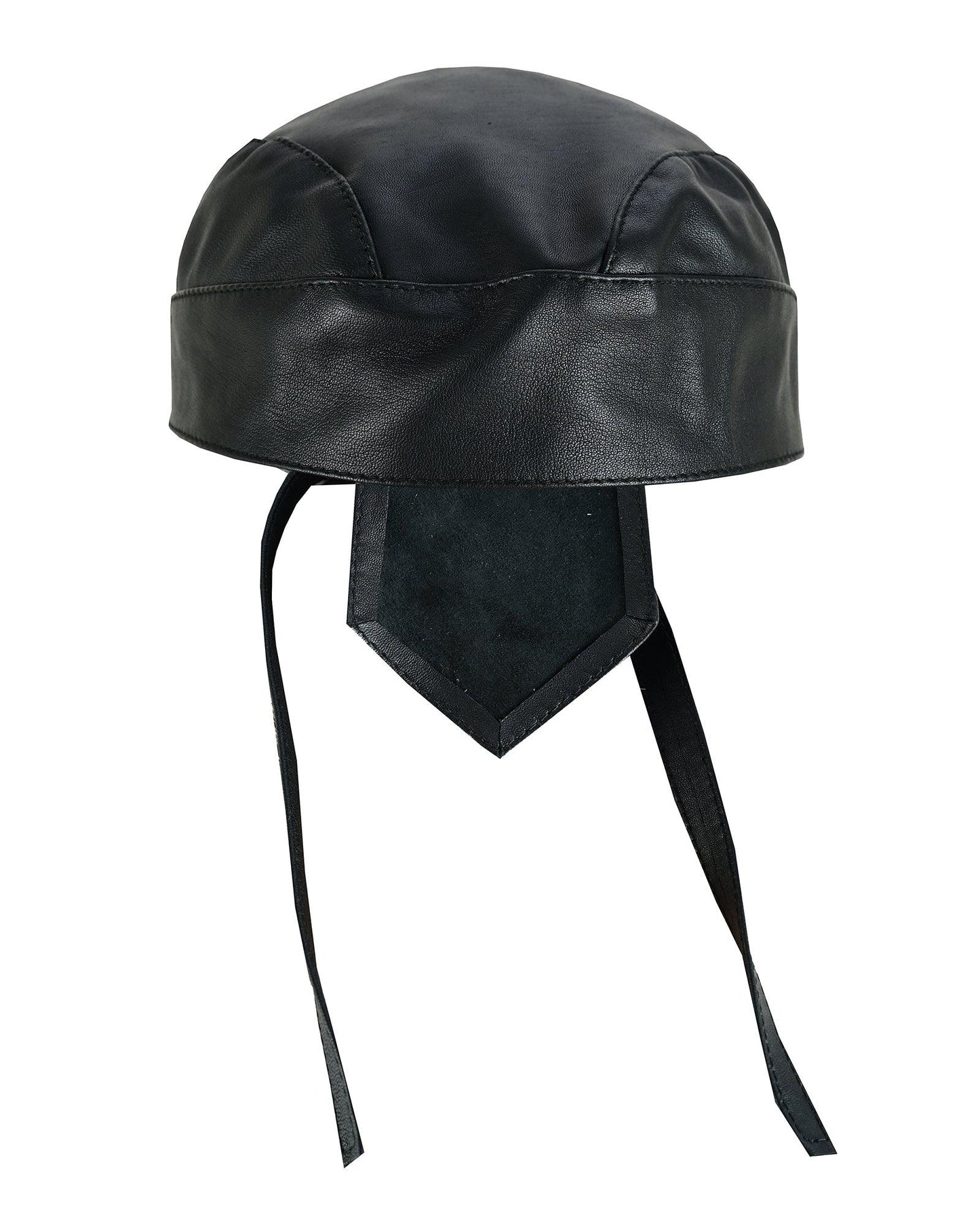 leather durag plain headwrap for bikers in black, tan & brown