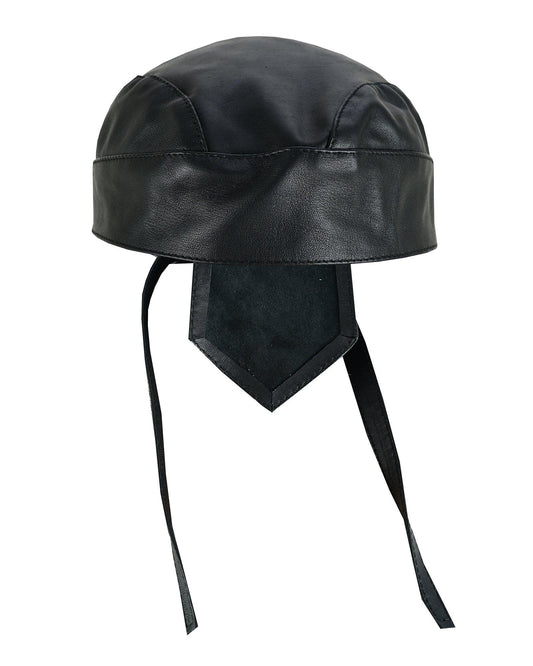 Leather Durag Plain Headwrap for Bikers in Black, Tan & Brown