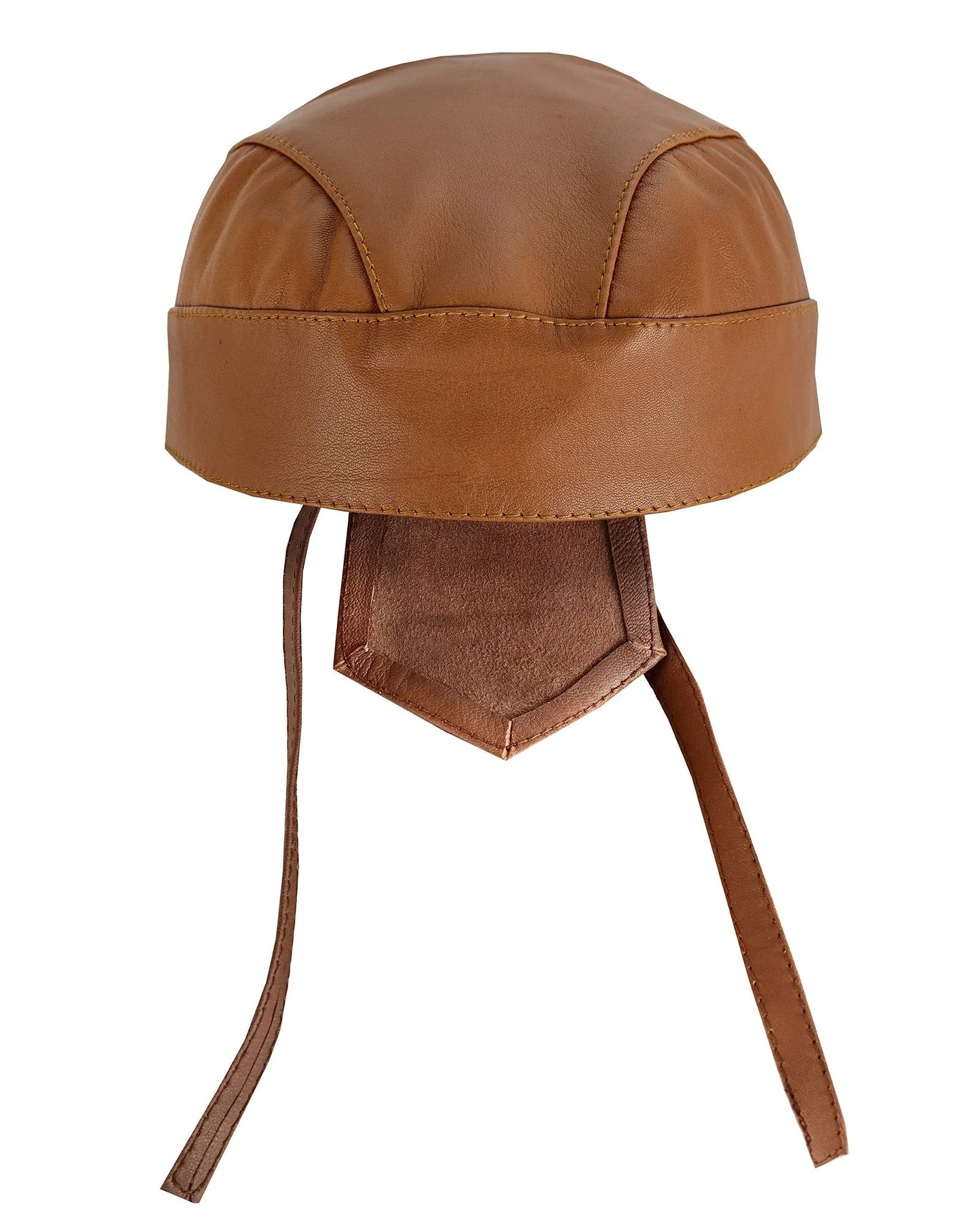 leather durag plain headwrap for bikers in black, tan & brown