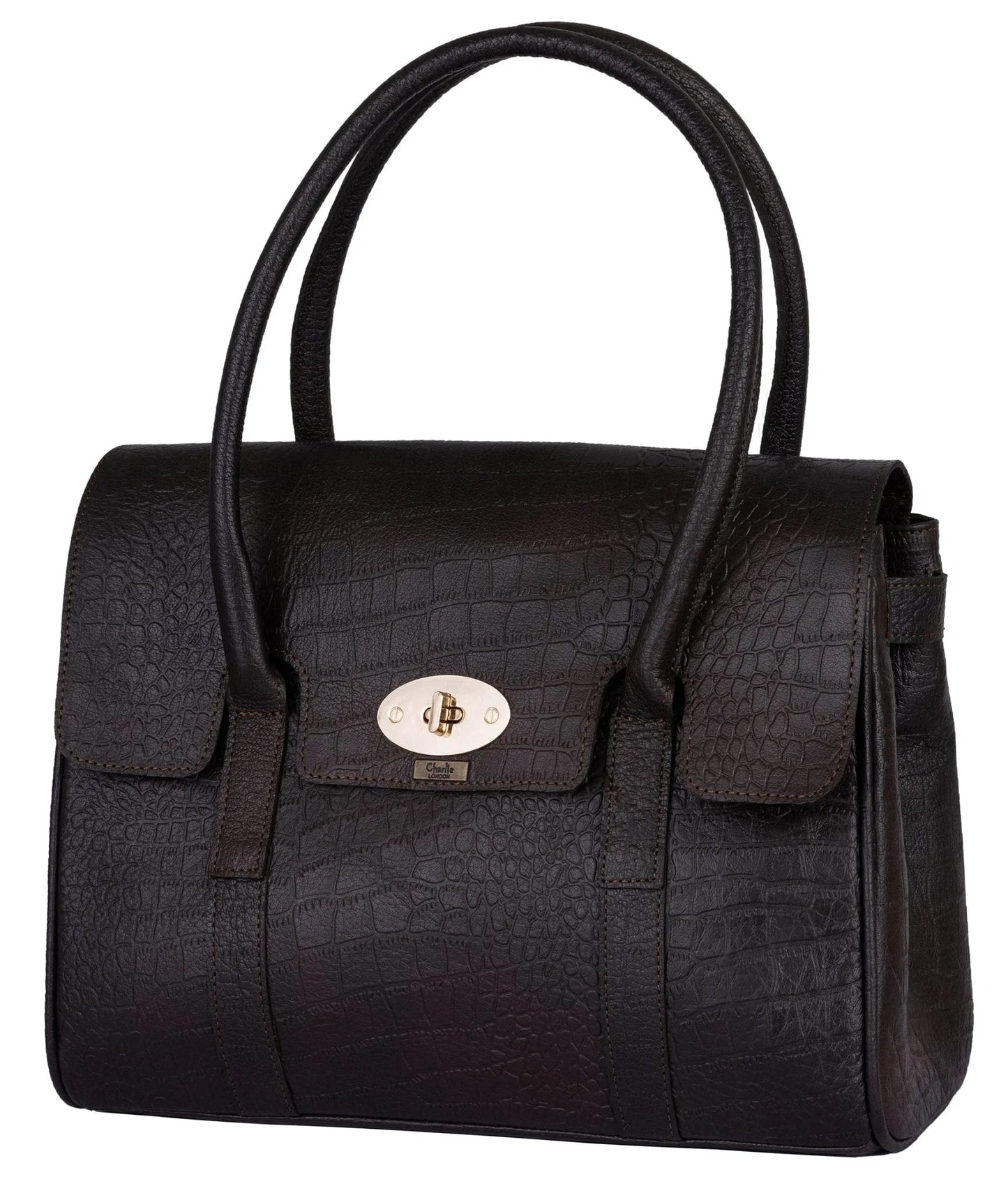 falkirk crocodile embossed womens leather handbags -