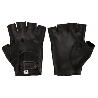 Leather Fingerless Gloves – Premium Half Finger Driving & Riding Gloves
