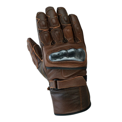 Motorcycle Gloves Premium Leather with Carbon Knuckle Armour