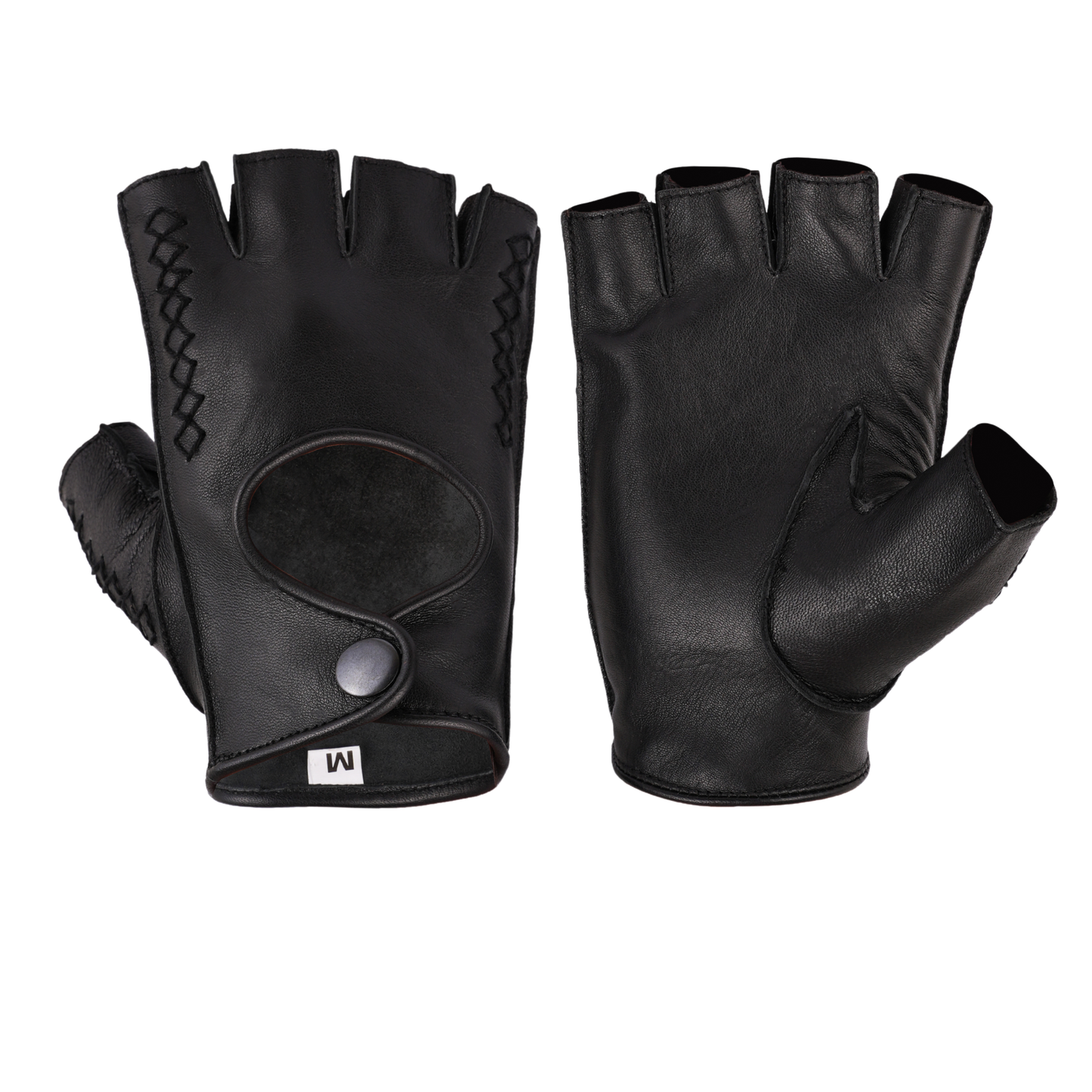 leather fingerless gloves – premium half finger driving & riding gloves