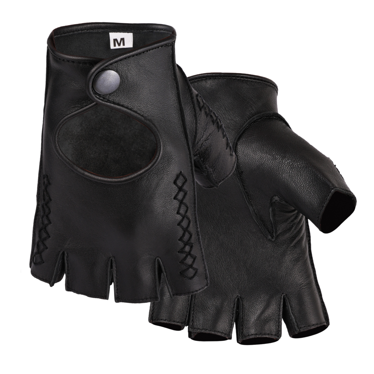 leather fingerless gloves – premium half finger driving & riding gloves