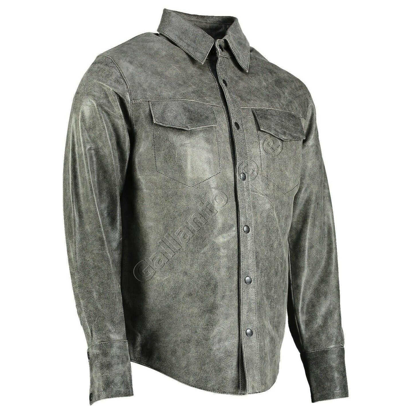 genuine full sleeve leather shirts for men