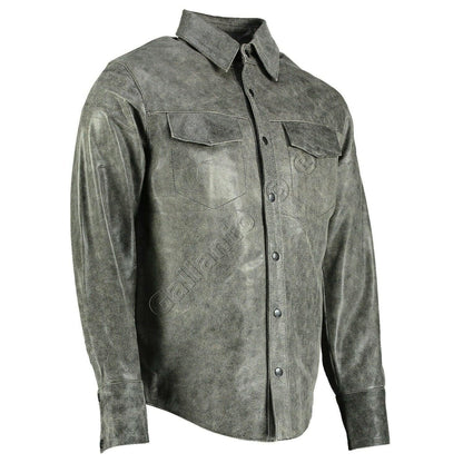 Genuine Full Sleeve Leather Shirts for Men