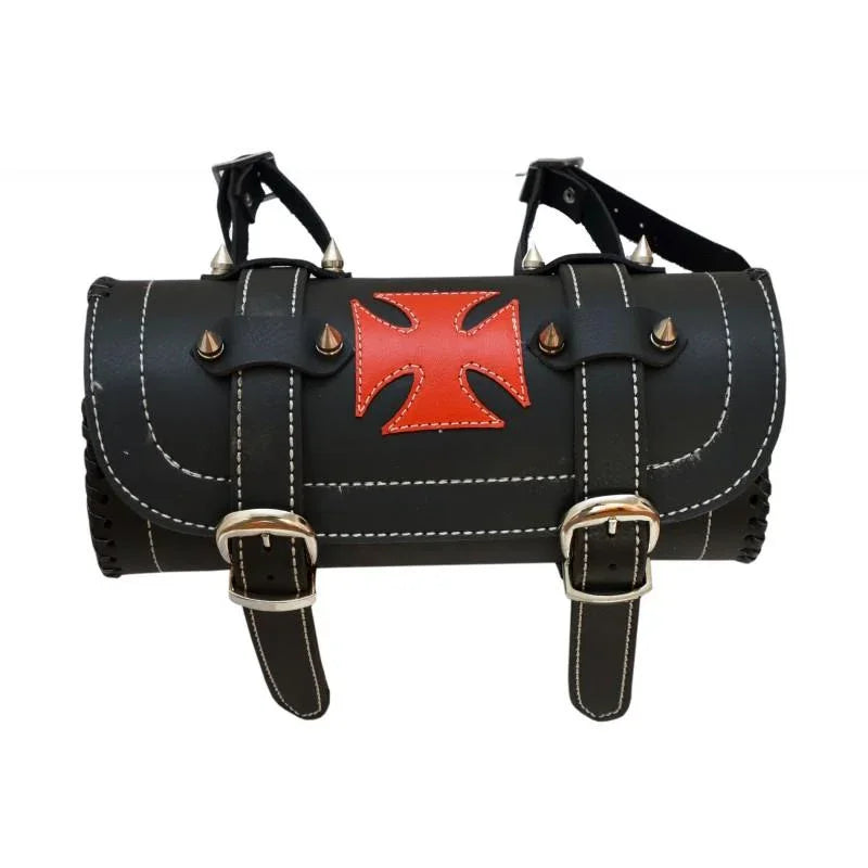 motorbike tool bag with iron cross design for motorcycle storage