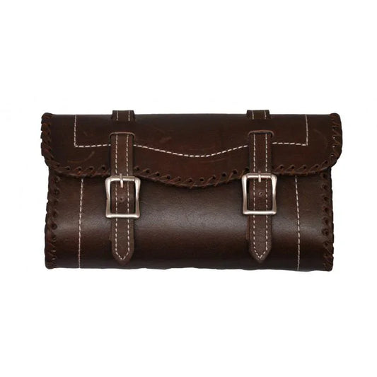 Motorcycle Front Fork Bag – Vintage Waterproof Cowhide Leather Storage