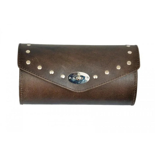 Adventure Motorcycle Tool Bag Vintage Brown Cowhide Leather Roll