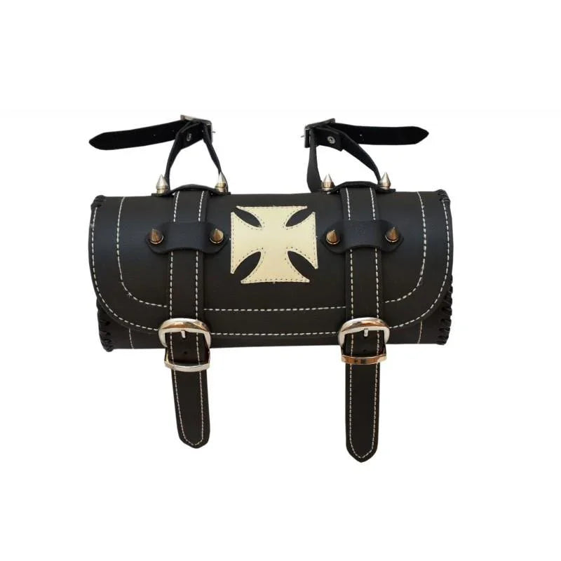 motorbike tool bag with iron cross design for motorcycle storage