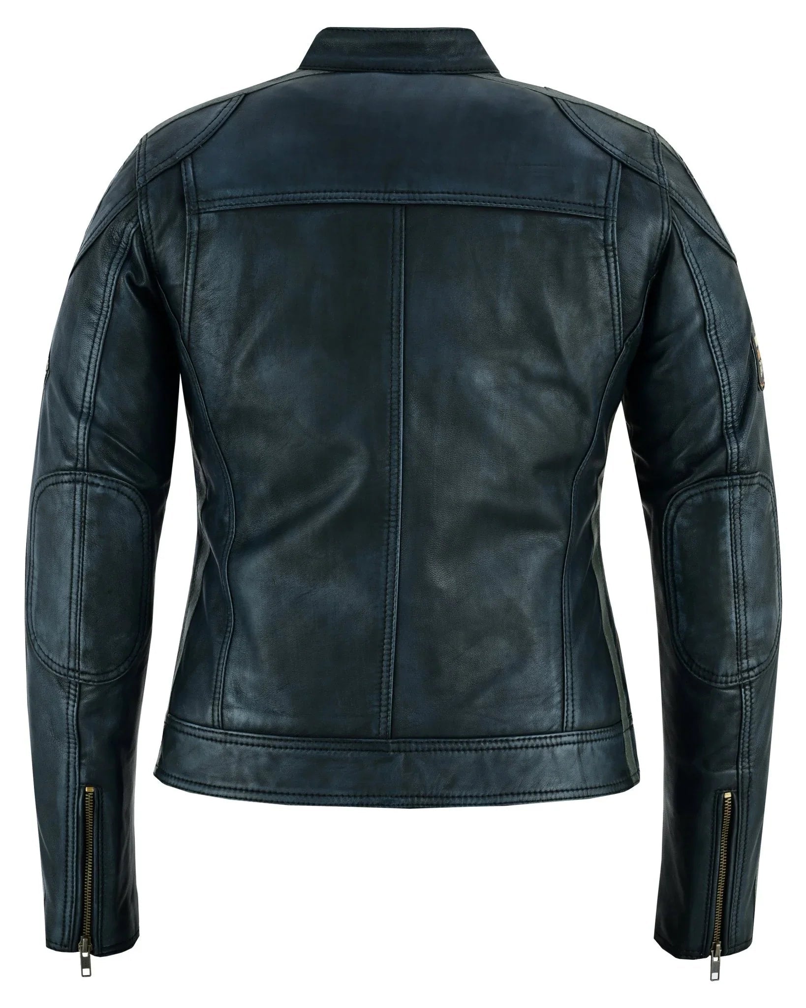 Gallanto Women's Fashion Black Leather Biker Style Jacket with Badges -