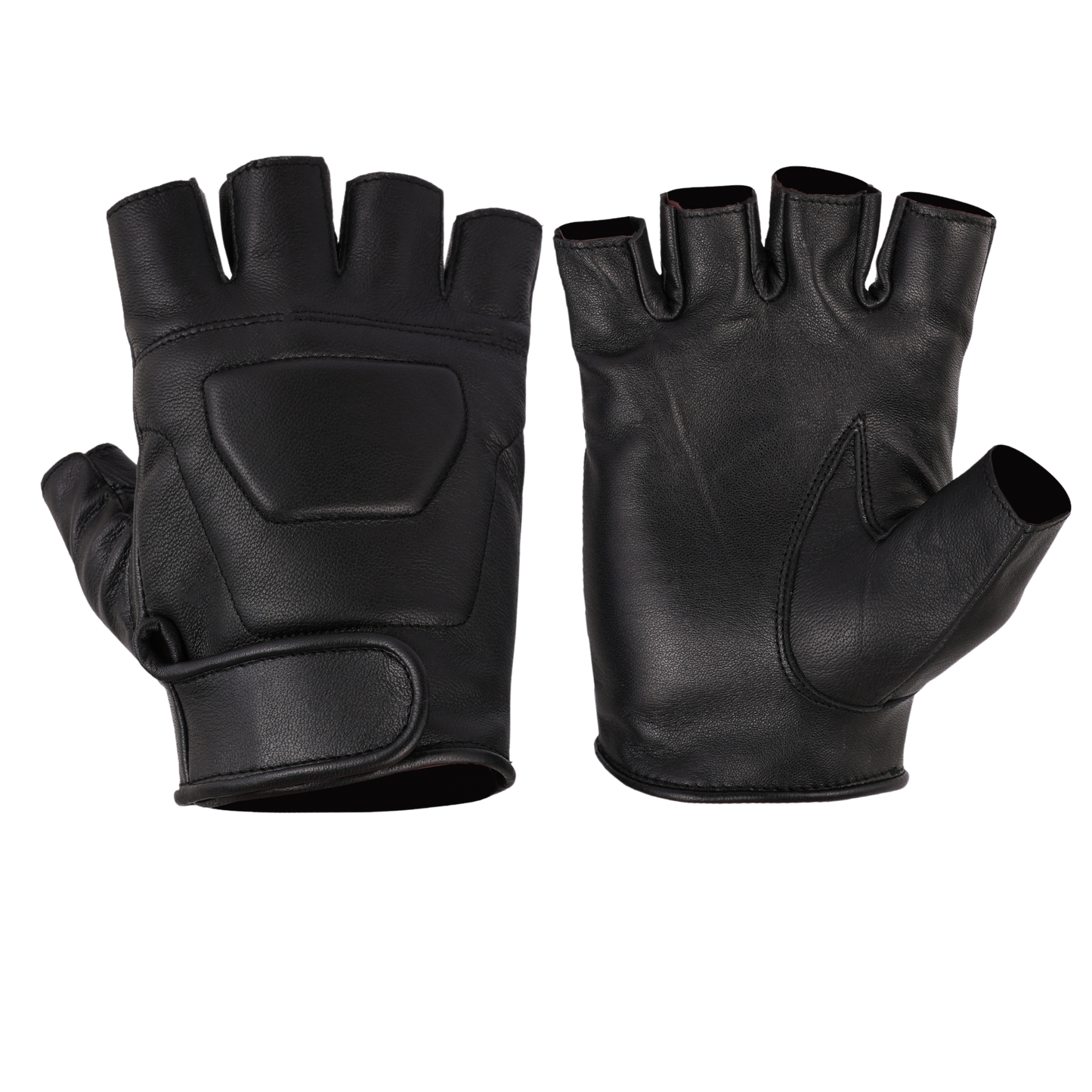 leather fingerless gloves – premium half finger driving & riding gloves