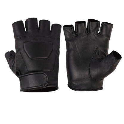 Leather Fingerless Gloves – Premium Half Finger Driving & Riding Gloves