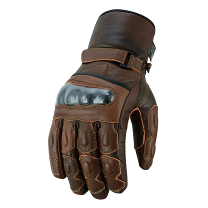 Motorcycle Gloves Premium Leather with Carbon Knuckle Armour