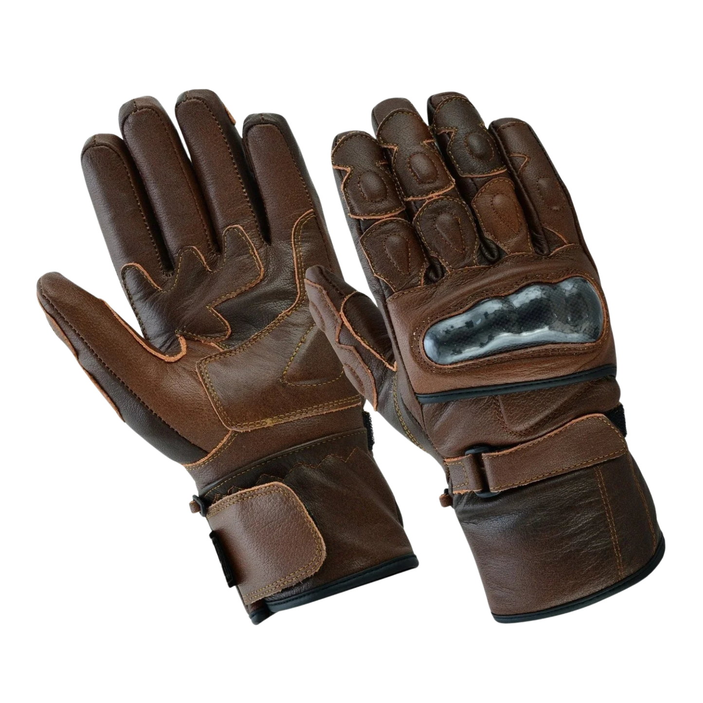 motorcycle gloves premium leather with carbon knuckle armour