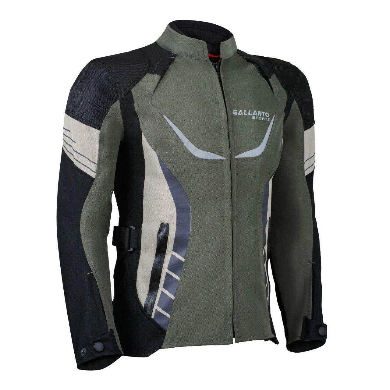 grey and black ladies fabric biker jacket armoured -