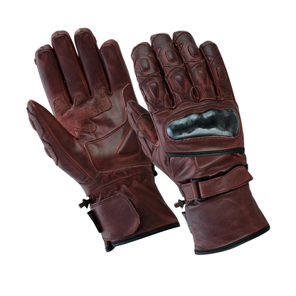Motorcycle Gloves Premium Leather with Carbon Knuckle Armour