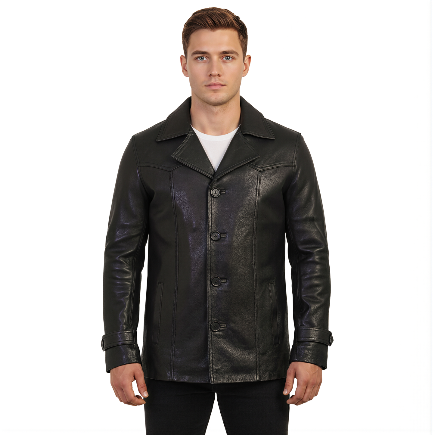 mens leather jackets – cowhide heist antique long coat