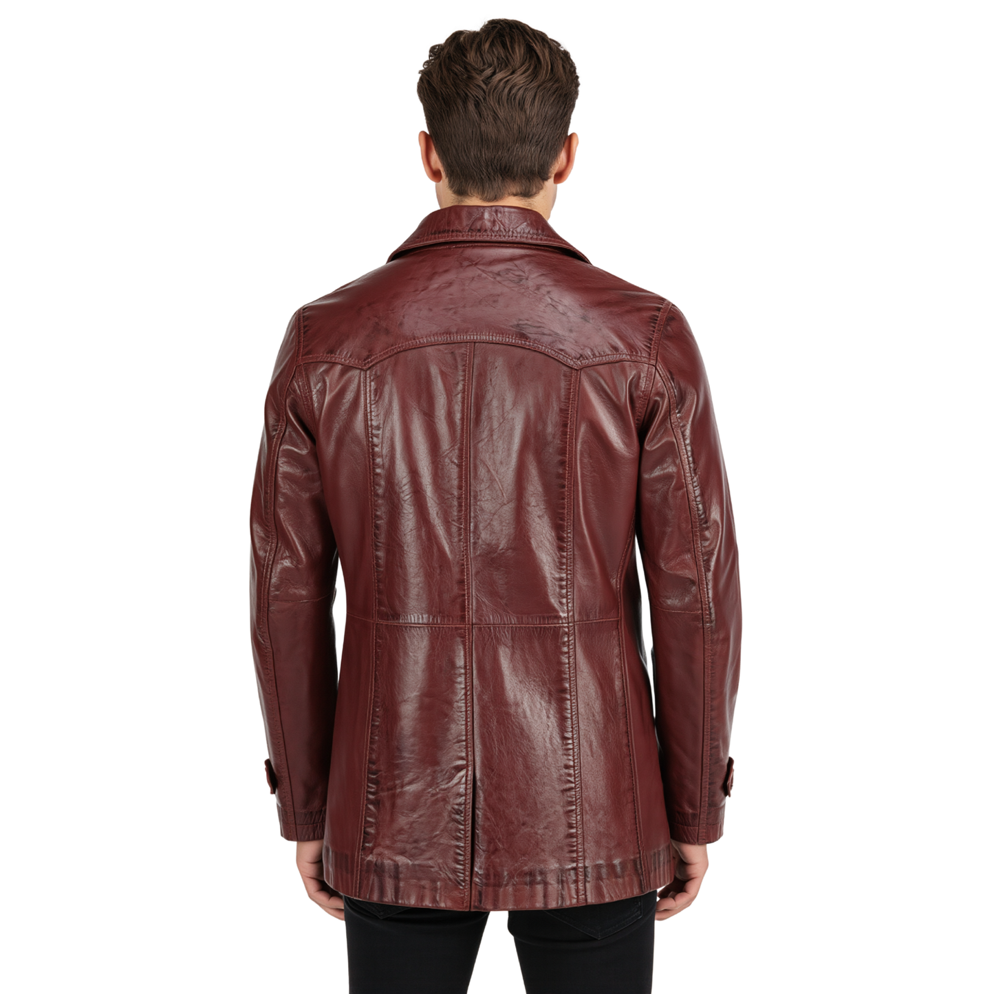 mens leather jackets – cowhide heist antique long coat