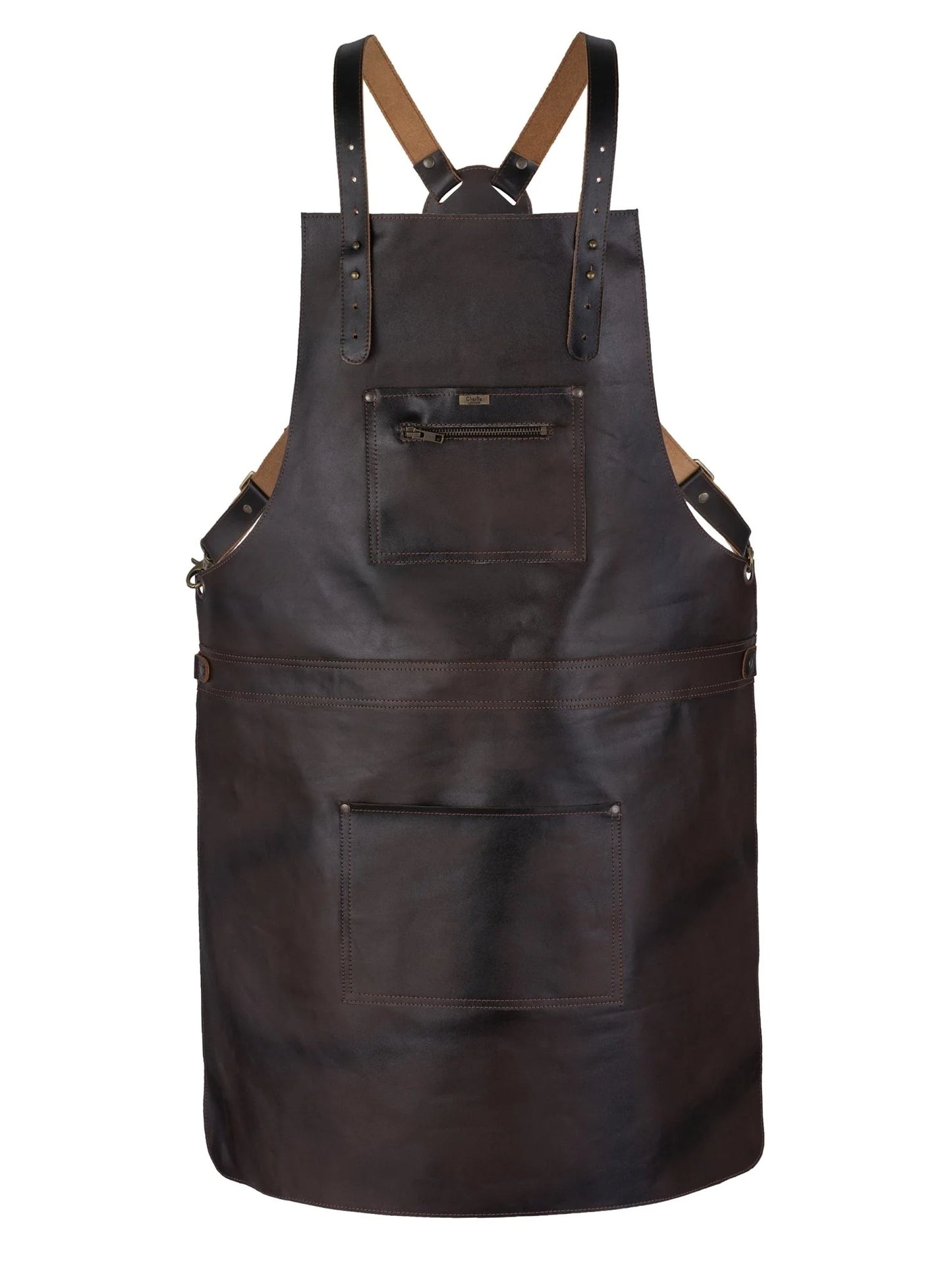 cross back genuine leather chef in apron for bbq and butchers